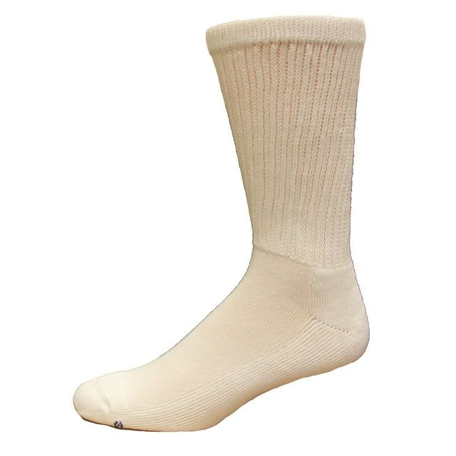 Medipeds Coolmax Cotton Half Cushion Crew Socks 2 Pair, White, M13-15 ...