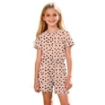 thumbnail image 6 of Cethrio Girls Summer Outfit Sets, Short Sleeve Casual Crewneck Printed Girls' 2 Piece Sets Beige Size 10-12, 6 of 8