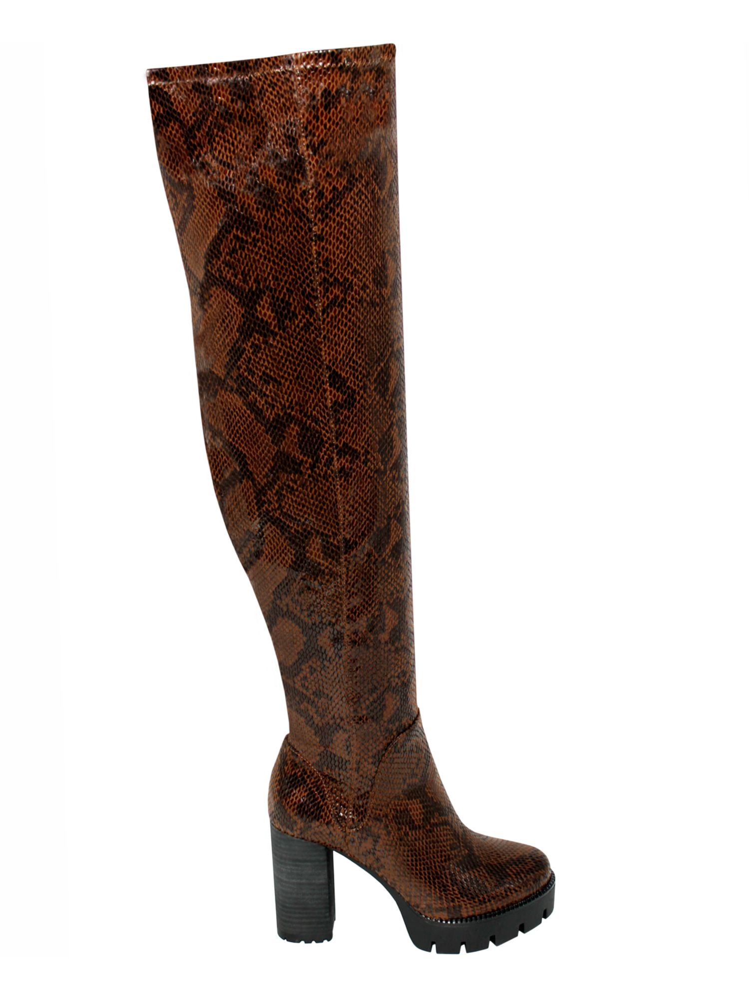 CHARLES BY CHARLES DAVID Womens Brown Snake Lug Sole Comfort