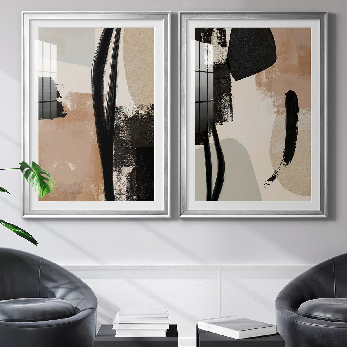 Wexford Home Selective Arrangement I Premium Framed Print, 30.5" x 42.5" - Ready to Hang, Silver (Set of 2)