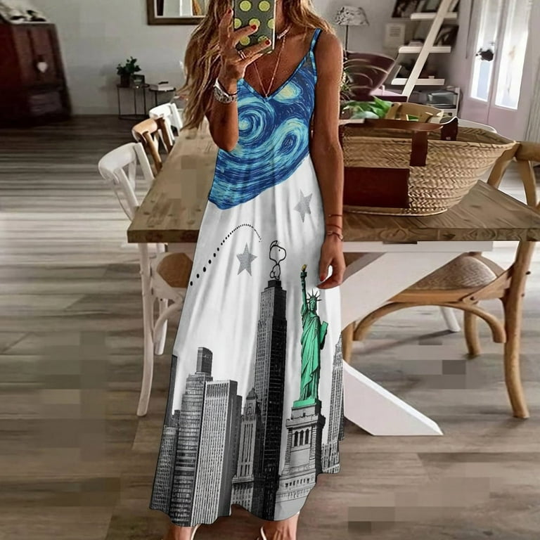 New York City Skyline with Stars Sleeveless Dress Dresses Women Summer Women's Summer Clothing - Walmart.com New York City Skyline with Stars Sleeveless Dress Dresses Women Summer Women's Summer Clothing - Walmart.com