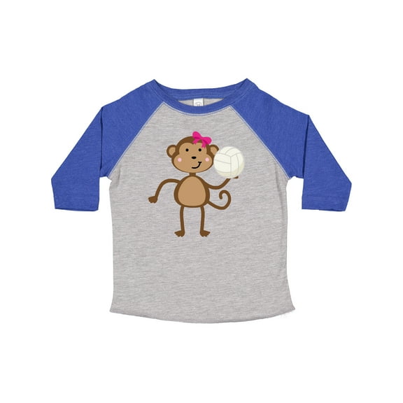 Inktastic Cute Volleyball Girl Monkey Girls Toddler T-Shirt