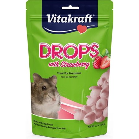 VitaKraft Drops with Strawberry for Hamsters 5.3 oz Pack of 4