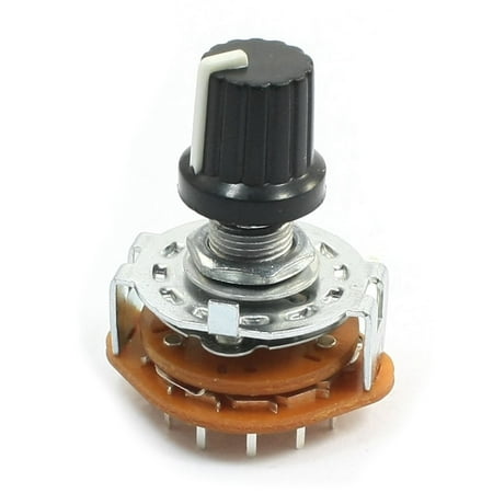 4-Position Rotary Selector Select Switch 3P4T 3-Pole 2-Deck 15-Pin Black Knob (Best Ar 15 Safety Selector)