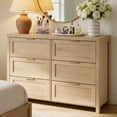 thumbnail image 3 of ARKANTOS Wooden 6 Drawer Double Dressers, Wide Chests of Drawers for Bedroom,Light Oak, 3 of 11