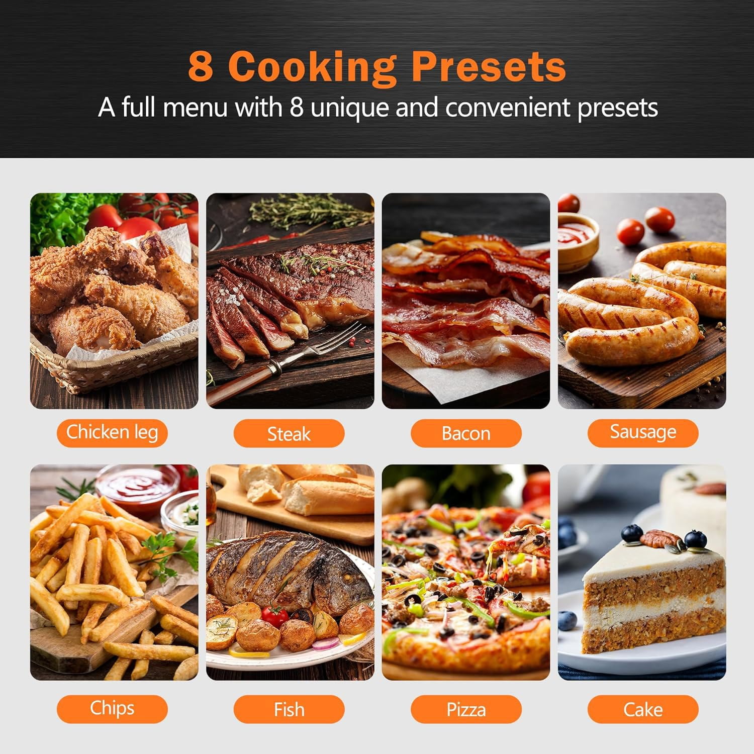 HOMEDAS® Air Fryer Oven, 6-in-1 8.45Qt Multifunction Air Fryer with Digital LED Touch Screen, 6 Preset Cookings, 95% Less Oil, Nonstick Dishwasher-Safe Basket