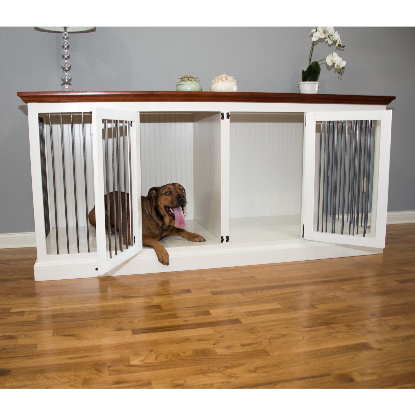 Double wide large credenza pet crate hotsell