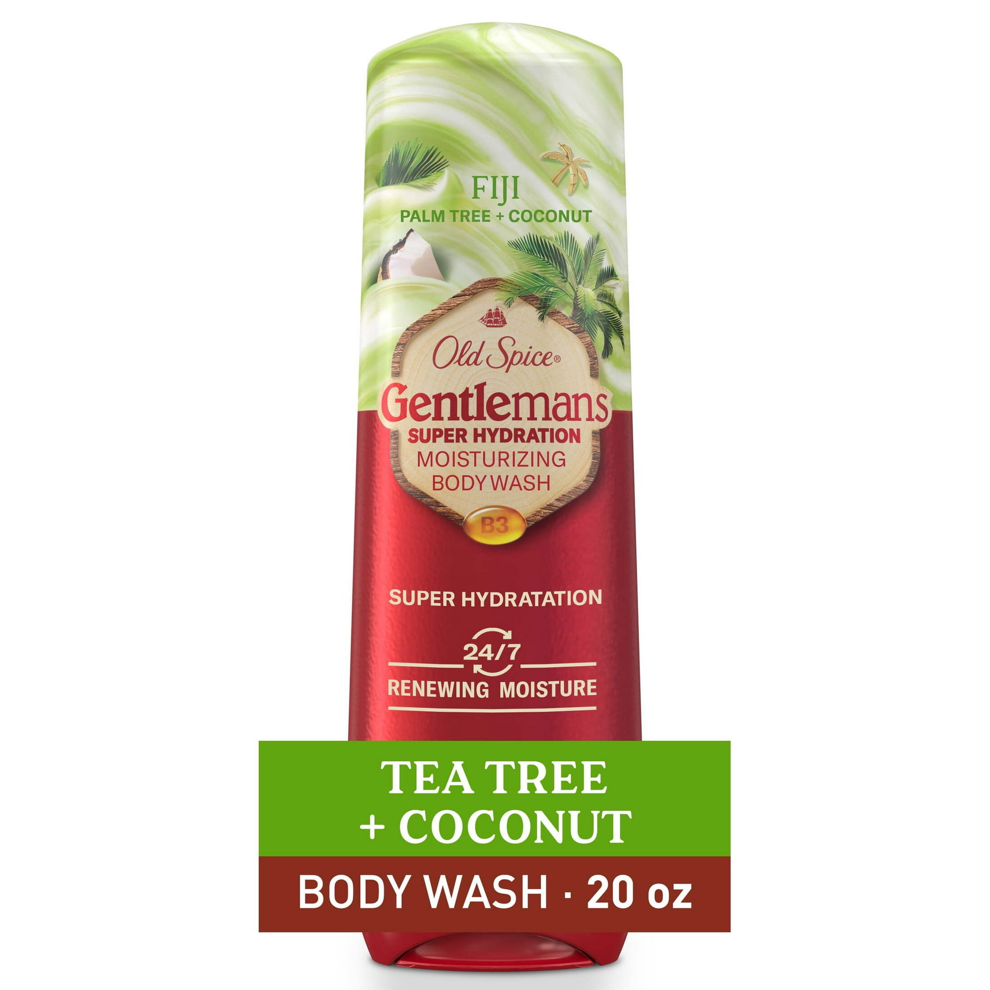 Old Spice Super Hydration Men's Body Wash, Fiji with Palm Tree and Coconut, 24/7 Moisture, 20 oz
