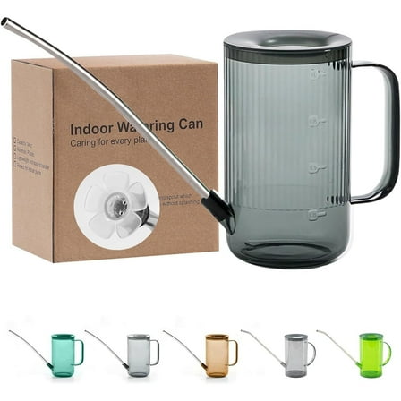 Long Spout Watering Can Indoor,Plant Watering Can,Small Watering Cans for House Plants, Flowers, Succulents, 34oz (Grey)