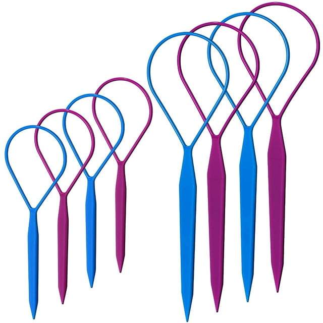 Hair Tail Tool, Hair Loop Tool, Hair Pull, Ponytail Pull Through Tool, Hair Threader, Hair Tool Flip for Styling, Updo Hair Braid Tool, Inside Out Ponytail Tool, 8pcs