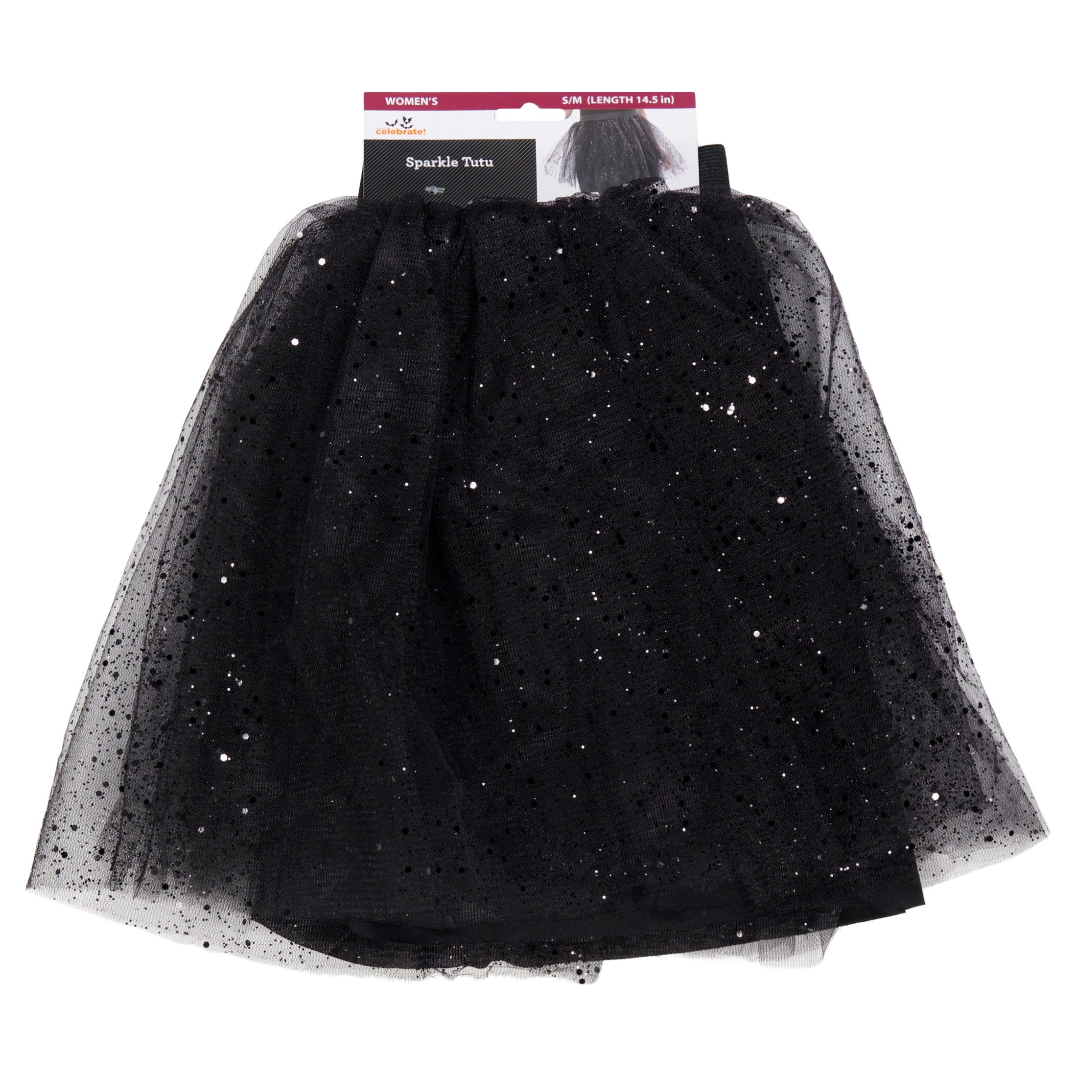 Sparkle Tutu Costume Accessory for Adults, Black, S/M, Halloween by Way To Celebrate
