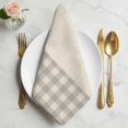 thumbnail image 2 of Retro Grey Cloth Napkins, Farmhouse Buffalo Plaid Vintage Beige Washable and Reusable Dinner Napkins Set of 2, Table Napkin for Kitchen Party Birthday Wedding Hotel Housewarming 20"x20", 2 of 9
