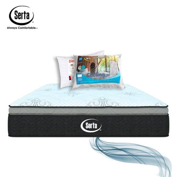 Colchón King Size Serta Memory Foam con 1 Almohada Serta y 1 Almohadas Bleden Standart