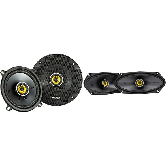 Kicker 46CSC54 CS-Series CSC5 5.25-Inch (130mm) Coaxial Speakers w/ 50CSC4104 4x10" Coaxial Bundle