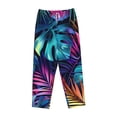 thumbnail image 4 of Daiia Colorful Tropical Leaves Women's Sleep Pant with Pockets and Drawstring,Pajama Pants-Small, 4 of 9