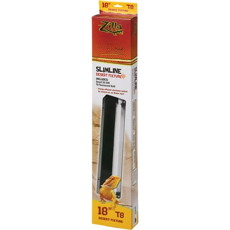 Aqueon Products-supplies-Slimline Desert Fixture With Bulb- Black 18 Inch