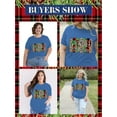 thumbnail image 5 of Anbech Christmas Trees Shirt Women Plus Size Graphic Top Merry Christmas Letter Short Sleeve Tshirt, 5 of 8