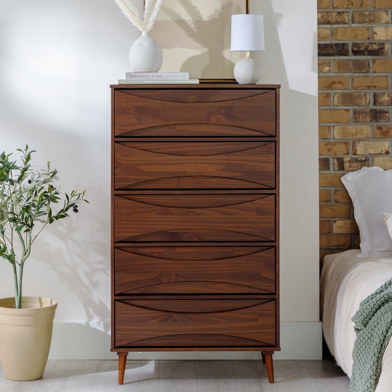 bassett mid century modern dresser Mid Century Modern Vintage Bassett Furniture "Aztec" Walnut Dresser & Mirror Designed by Leo Jiranek Mayan Walnut Boston Mid Century Modern