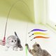 thumbnail image 5 of Juguete para gatos, varita retráctil con 5 plumas para tu gato y gato, 5 of 6