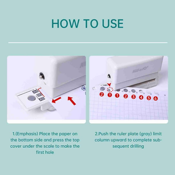 Mini Punta De Papel Portátil Punchador De 6 Agujeros 3 Láminas Capacidad De Hoja Suelta De Diámetro De Orificio De 5.5 Mm Para A4 B5 A5