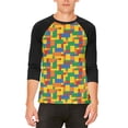 thumbnail image 1 of Halloween Building Blocks Costume Mens Raglan T Shirt White-Black MD, 1 of 2