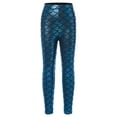 thumbnail image 1 of YEAHDOR Kids Little Girls Shiny Metallic Mermaid Leggings Fish Scale Tights Yoga Gymnastic Pants Light Blue 5-6, 1 of 7