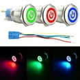 thumbnail image 4 of 19mm 12V LED Power Symbol ON-OFF Car Push Button Switch Latch Metal Waterproof, 4 of 4