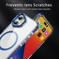 thumbnail image 6 of ELEHOLD for iPhone 16 Plus Case,Magnetic Compatible with Mag Safe Accessory Slim Thin Kickstand Shockproof Transparent Bumper Cover Non-Yellowing Shock-Absorbent Case for iPhone 16 Plus,Blue, 6 of 8