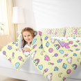 thumbnail image 3 of Manfei Cartoon Monogram L Pattern Twin Comforter Sets,Cute Unicorn Bedding Set,Yellow,Polkadot Reversible,2 Pieces,1 Comforter and 1 Pillowcase, 3 of 7
