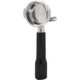 thumbnail image 1 of Porte-Filtre Sans Fond 58mm - Compatible avec Machines Expobar, Rocket, Rancilio Espresso 58mm avec Panier-Filtre 1 Tasse, Cuillère Double Fonction Incluse (Noir), 1 of 5