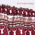 thumbnail image 2 of GlowSol Christmas Reindeer Plaid Farmhouse Home Decor Short Tier Curtains for Kitchen Cafe Bathroom Window Curtains, Red, 30 Inch Length, 2 of 7