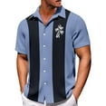 thumbnail image 2 of Lumtrix Mens Bowling Shirts Hawaiian Shirt Big and Tall Retro Button Up Vintage Guayabera Camp Shirt Printed Palmshadow Clothing Multicolor 3XL, 2 of 4