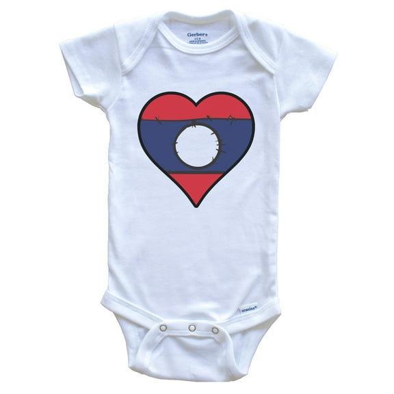 Laos Heart Laotian Flag Baby Bodysuit