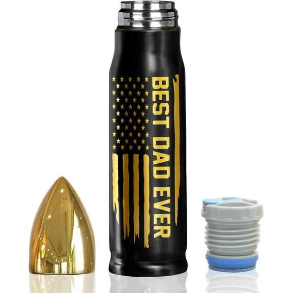 Best Dad Ever 17oz Stainless Steel Black Bullet Tumbler - Gifts for Dad from Daughter Son Wife, Dad Gifts - Dad Birthday Gift, Dad Christmas Gifts, Birthday Gifts for Men