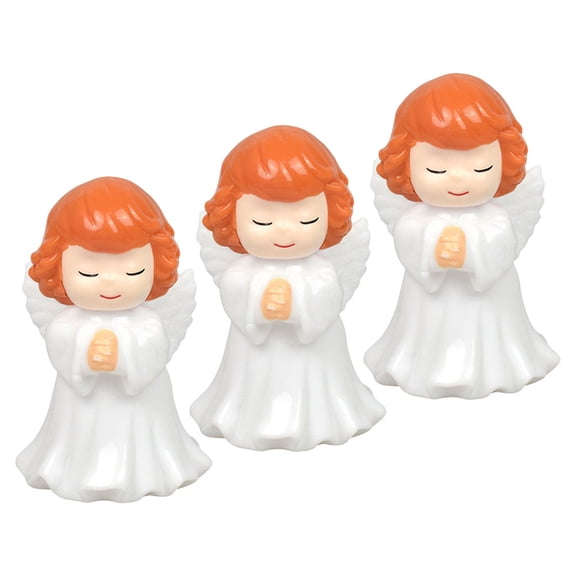 OULII Intricately Detailed White Plastic Angel Figurine for Indoor and Outdoor Use