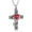 Crystal red, variant on Cremation Jewelry Cross Urn Necklaces for Ashes for Women for Men, Retro Cross Memorial Keepsake Urn Pendant with Heart Shape Crystal