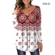 thumbnail image 4 of Camisa de Mujer Qarigey Poliéster Primavera Cuello en V Blusa con Estampado de Flores Rojo SG, 4 of 6