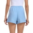 thumbnail image 6 of HDE Women's High Waisted Linen Blend 4" Inseam Drawstring Shorts Blue XS, 6 of 6