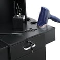 thumbnail image 6 of Imerelez Classic Barber Station, Salon Station with Locking Drawer, Glass Door, Storage Cabinets, Dryer Holders, Wood Hair Styling Equipment, Black, 6 of 8