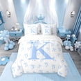 thumbnail image 3 of Castle Fairy Bowknot Alphabet K 7-Piece Twin Bedding Sets for Teens,Dreamy Princess Bedding Comforter Set,Kawaii Bow Breathable Sheet Sets,Breathable Home Decor, 3 of 9