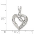 thumbnail image 2 of 925 Sterling Silver Polished Cubic Zirconia Love Heart Pendant Necklace 24x16mm Wide Pendant for Women, 2 of 2