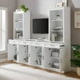 thumbnail image 4 of Crosley Furniture Stanton 3-Piece Wood Sideboard & Storage Bookcase Set in White, 4 of 16
