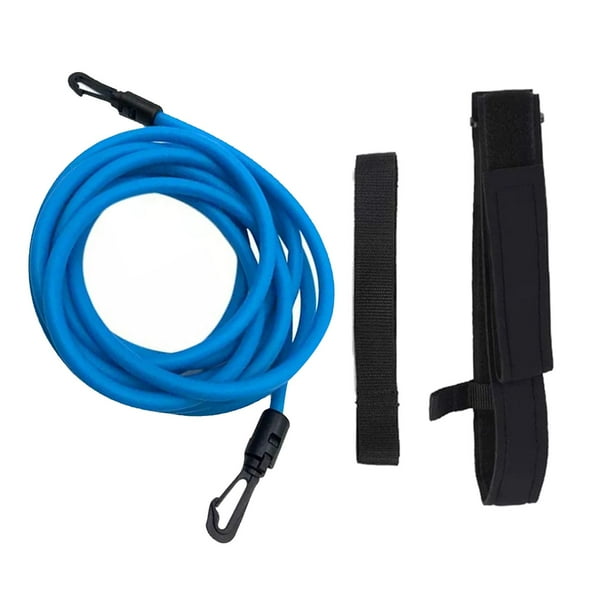 Correa de entrenamiento para natación en piscina de 4 m, cinturón de resistencia para natación con cintura. Azul 10mm