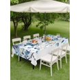 thumbnail image 3 of Outdoor Tablecloth with Umbrella Hole and Zipper, Teal Blue Eucalyptus Rectangle Table Cloth 52x70 Inch Waterproof Tablecloth, Spring Garden Floral Leaves Botanical Picnic Table Cover for Patio, 3 of 7
