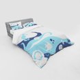 thumbnail image 2 of Ambesonne Ocean Bedding Set 4 Pcs, Deep Sealife Creatures, Queen, Navy Blue Aqua and White, 2 of 2