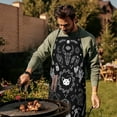 thumbnail image 4 of Black Gothic Skull Cat Pattern Apron-Garden Aprons for Women with Pockets-Cotton Linen Waterproof Kitchen Cooking Gardening Aprons Adjustable for Kitchen,Cooking,BBQ and Salon 33x27 Inch, 4 of 7