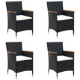 thumbnail image 1 of vidaXL Garden Dining Chairs 4 pcs Poly Rattan Black, 1 of 5