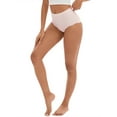 thumbnail image 4 of INSPIRE CHIC Women's High-Waisted Full-Coverage Underwear Wave Trim No Trace Briefs XS Pink, 4 of 5