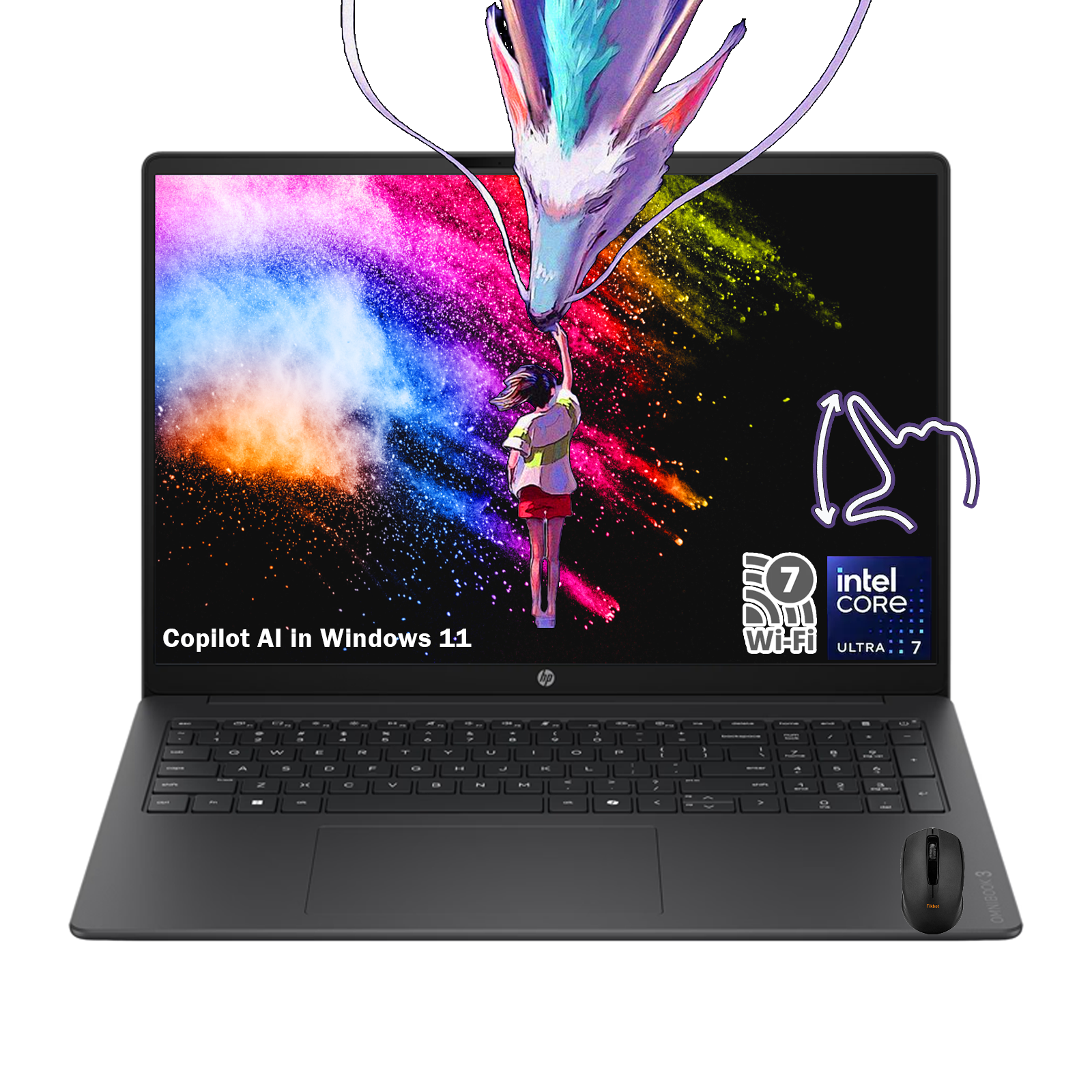 HP OmniBook 16" 2K Touchscreen Laptop | Intel Core Ultra 7 255U (Beats i9-10880H) | 32GB RAM | 1TB SSD | Intel Integrated Graphics | Win 11 | Fast Charge | Wi-Fi 7 | W/Mouse