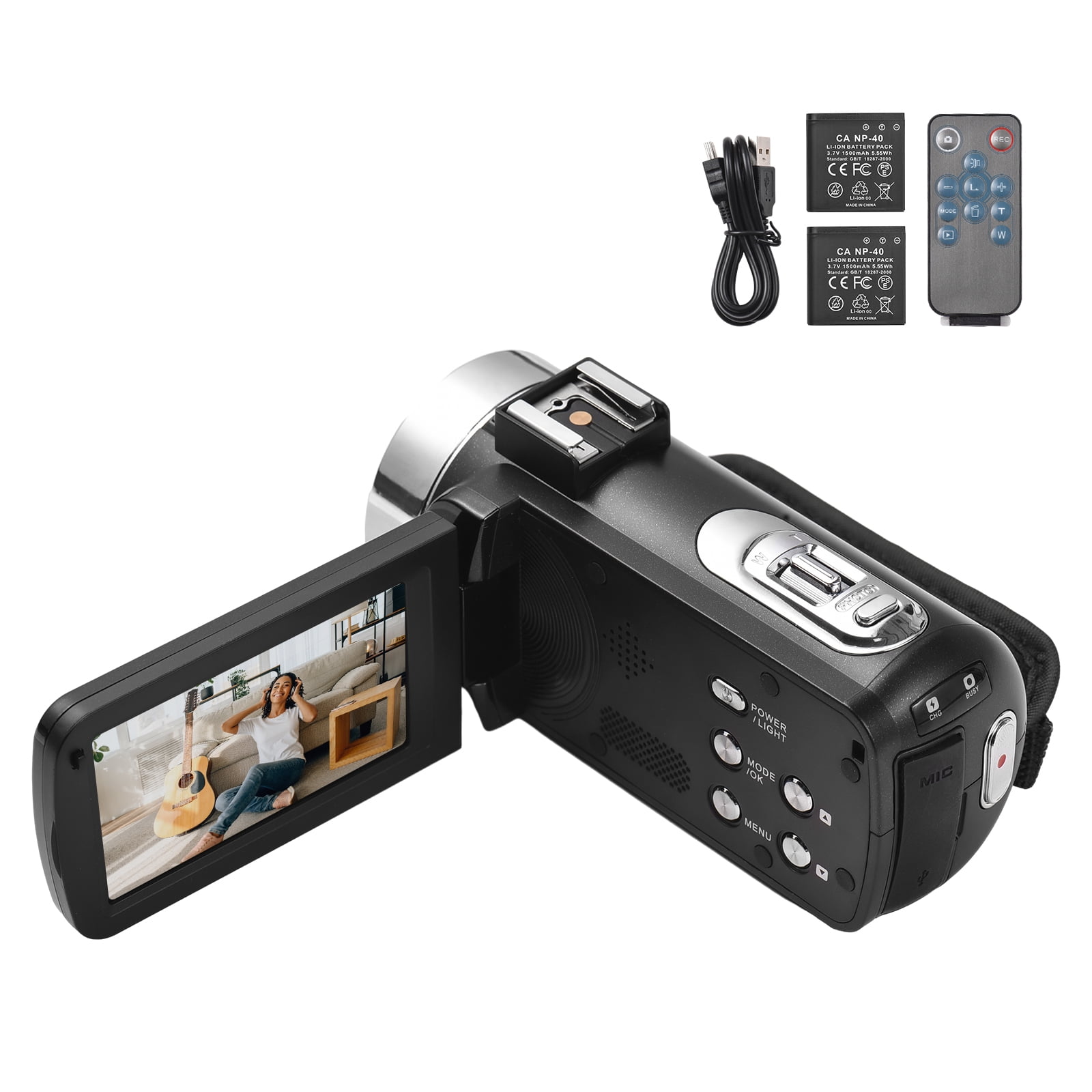 Camcorder,Camera 1080p Video 2pcs Batteries With Batteries 18x 3.0 Batteries Inch Fhd Dv Inch Screen Dv 30mp Dv Batteries 30mp 18x -shake With 3.0 Inch -shake Remote 30mp Video Camera